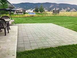 Backyard Paver Patio with Mountain Background