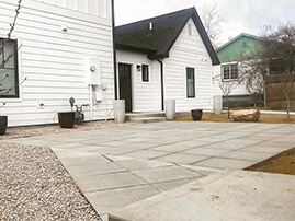 Backyard Paver Patio With Concrete Step