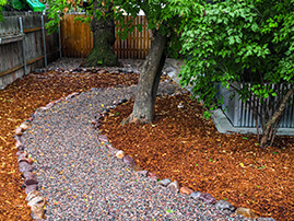 Rock Pathway Surrounded By Mulch