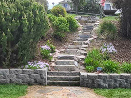 Flagstone Walkway To Stone Stairs